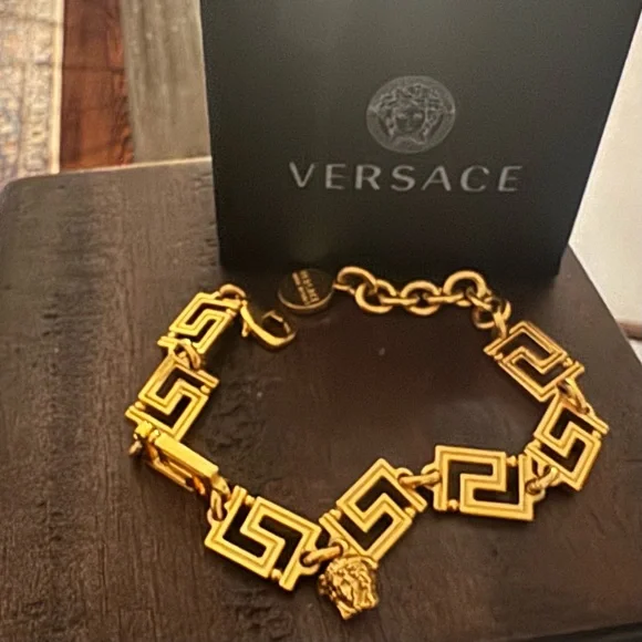 Versace Gold Greca Warm Gold Bracelet Authentic w/ proof